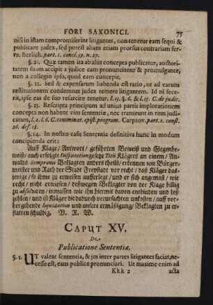 Caput XV. De Publicatione Sententiae.