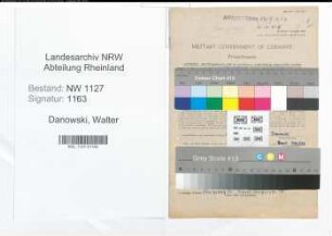 Entnazifizierung Walter Danowski , geb. 15.11.1895 (Landespruefer)