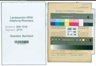 Entnazifizierung Bernhard Goedden , geb. 09.04.1905 (Gemuesehaendler)