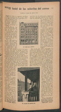 El hotel de las señoritas del correo - Ejemplo digno de imitación