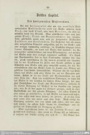 Drittes Kapitel. Die horizontalen Wasserräder