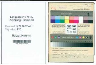 Entnazifizierung Heinrich Holzer , geb. 27.12.1903 (Schlosser)