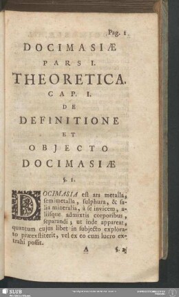 Cap. I. De Definitione Et Obiecto Docimasiae