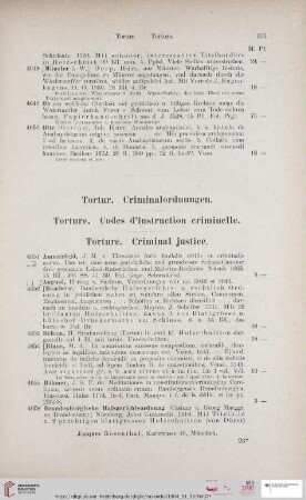Tortur. Criminalordnungen (Nr. 4651 - 4720)