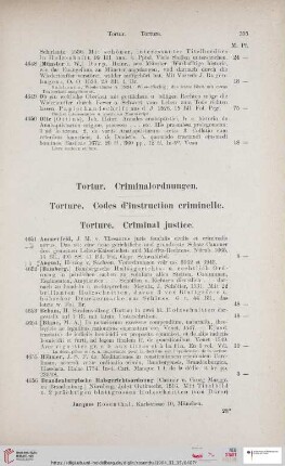 Tortur. Criminalordnungen (Nr. 4651 - 4720)