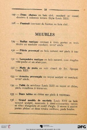 Meubles (Nr. 129-168)