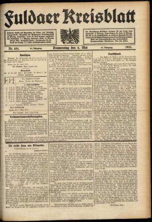Ausgabe vom Donnerstag, den 04. Mai 1911.