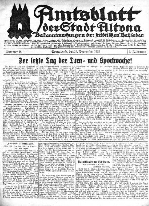 Nummer 38 : Sonnabend, den 19. September 1925