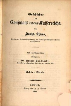 Geschichte des Consulats und des Kaiserreichs, 8