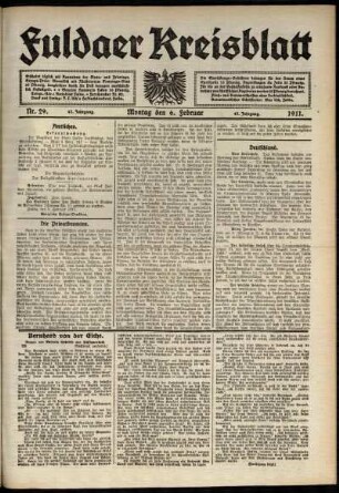 Ausgabe vom Montag, den 06. Februar 1911.