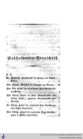 Subscribenten-Verzeichnis