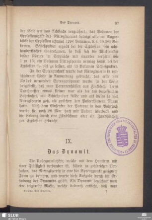IX. Das Dynamit