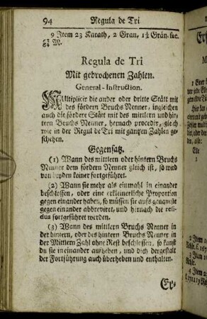 [5.] Regula de Tri Mit gebrochenen Zahlen.