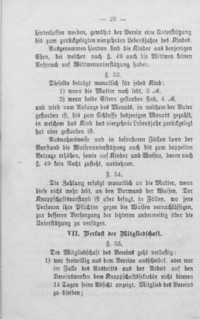 VII. Verlust der Mitgliedschaft.
