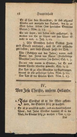 IV. Von Jesu Christo, unserm Heilande.