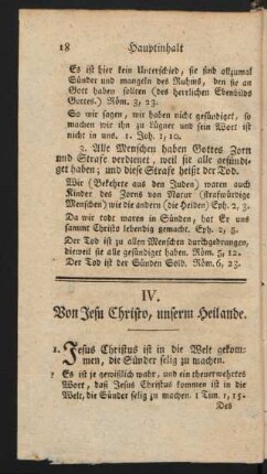 IV. Von Jesu Christo, unserm Heilande.