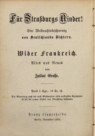 Wider Frankreich : Altes und Neues