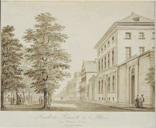 Aussicht der Palmaille in Altona von Ottensen hinein - Straße zur Rechten