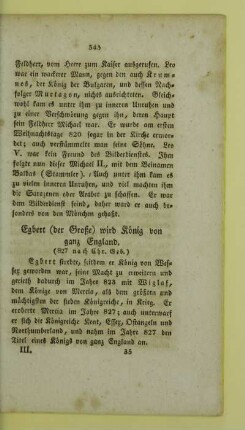 Egbert (der Große) wird Koenig von ganz England