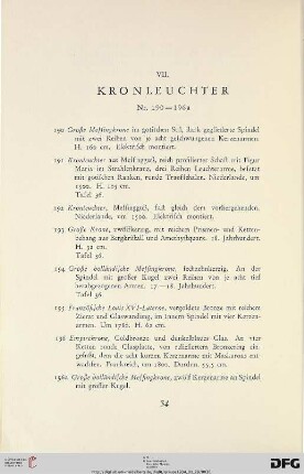 VII. Kronleuchter (Nr. 190-196)