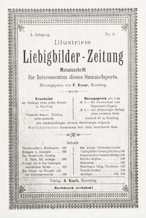 I. Jahrgang. No. 8. (Hamburg, 1. August 1896.)