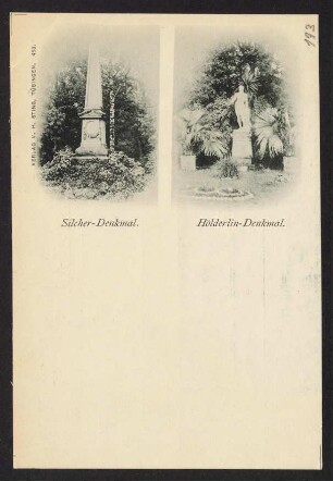 173, Silcher-Denkmal. Hölderlin-Denkmal.