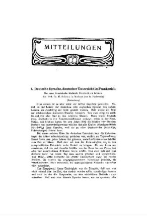 Deutsche Sprache, deutscher Unterricht in Frankreich : die neue französische Methode Deutsch zu lehren ; (Fortsetzung)