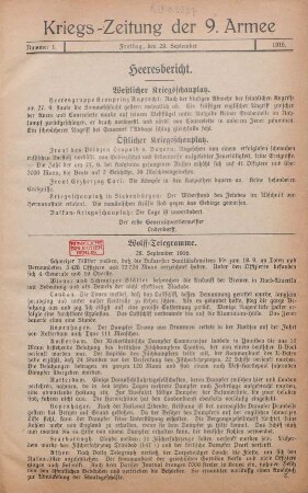 1916: Kriegs-Zeitung