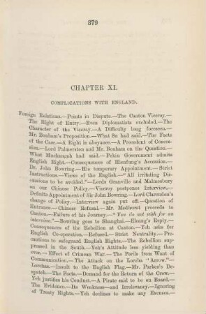 Chapter XI. Complications with England