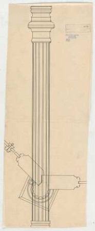 Thiersch, Friedrich von; Wiesbaden; Kurhaus - Säule u. Pilaster (Ansicht, Schnitt)