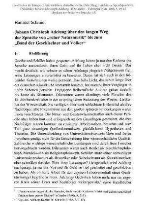 Johann Christoph Adelung über den langen Weg der Sprache von "roher Naturmusik" bis zum "Band der Geschlechter und Völker"