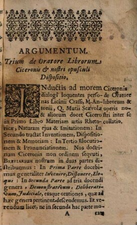 Orator Extemporaneus, Sive Artis Oratoriae Breviarium Bipartitum