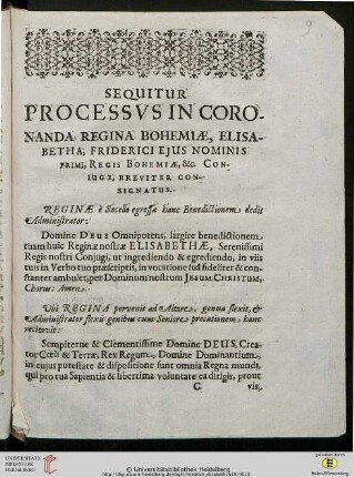 [Krönung Elisabeths zur Königin von Böhmen]