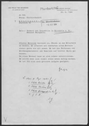 Kirchheim/Neckar: Inspektionsbericht 1964