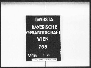 Korrespondenz des Grafen Tattenbach