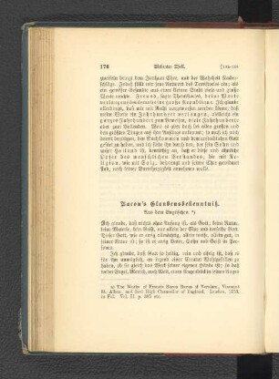 Bacon's Glaubensbekenntniß.