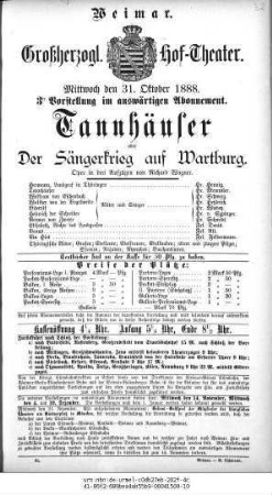 Tannhäuser oder Der Sängerkrieg auf Wartburg