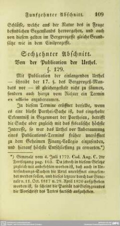 Sechzehnter Abschnitt. Von der Publication der Urthel