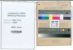 Entnazifizierung Hans Stahl , geb. 26.08.1907 (Haendler)