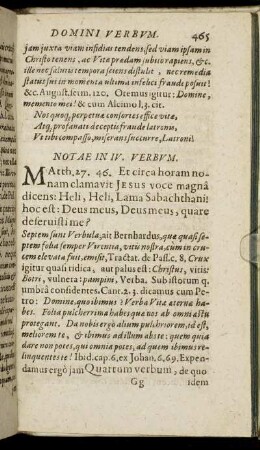 Notæ In IV. Verbum. - Notæ In VII. Et Ultimum Verbum.