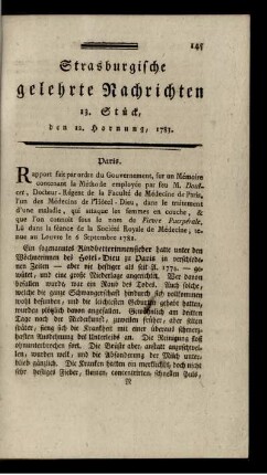 13. Stück, den 12. Hornung, 1783.