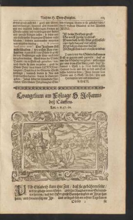 Evangelium/ am Festtage S. Johannis desz Täuffers. ...