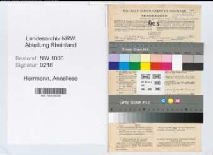 Entnazifizierung Anneliese Herrmann, geb. 10.12.1920 (Kontoristin)