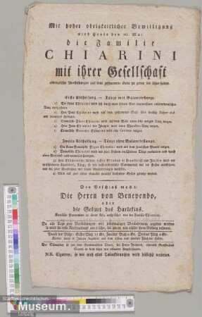 Die Familie Chiarini mit ihrer Gesellschaft