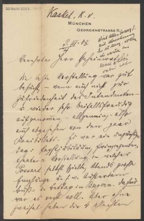 Brief an Ludwig Strecker  an B. Schott's Söhne : 03.03.1903