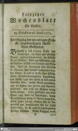 59. Stück den 26. April. 1773