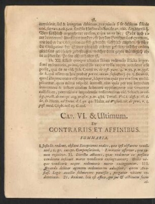 Cap. VI. & Ultimum. De Contrariis Et Affiinibus.