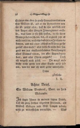 Achter Brief - Vierzehnter Brief