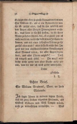 Achter Brief - Vierzehnter Brief
