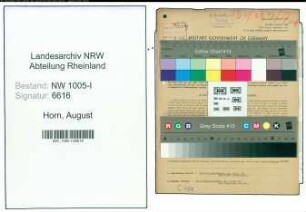 Entnazifizierung August Horn , geb. 12.04.1888 (Klaerwaerter)